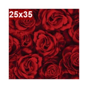 Saco de Presente c/50 25x35 Rosas Verm Gala R-337