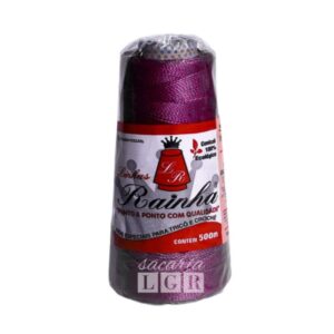 Linha de Crochê Rainha Cone Vinho Grossa R-1320