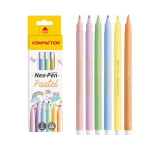 Pincel Compac Pen Gig 6 Cores Pasteis Pt/5 R-32593