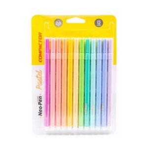 Pincel Compac Pen Gig12 Cores Pasteis BL/5 R-2404