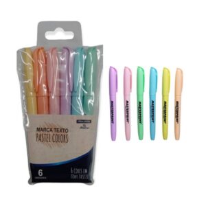 Marca Texto Colors Pastel 6Cores Master R-OCMT6CS