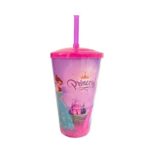 Copo C/Tampa/Canudo Princess 600ml Lumar R-901