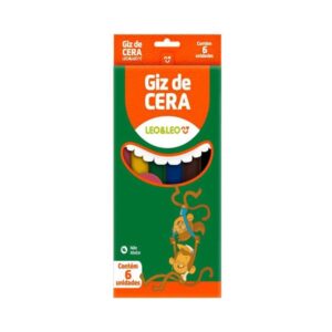 Giz de Cera Fino Leo&Leo 06 Cores c/12 R-4505