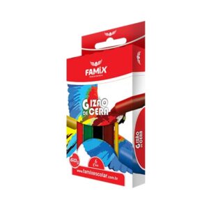 Gizão de Cera Redondo 6 Cores C/12 Famix R-FGC01