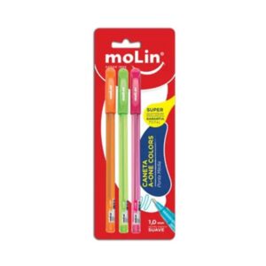 Caneta Esf. A-One Sort Color 1,0 BT/3 Molin R-1032