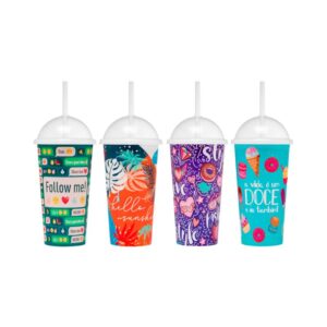 Copo Shake C/Canudo 550ml Decorado Jaguar R-4194