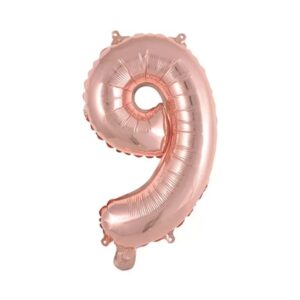 Balão Metalizado 16x40cm Rose "9" c/6 R-8225