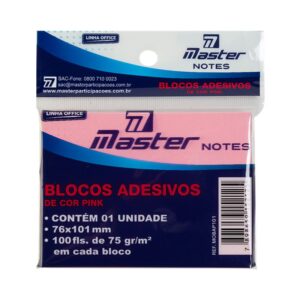 Bloco Adesivo 76X101 C/12 Pink Master R-MOBAP101