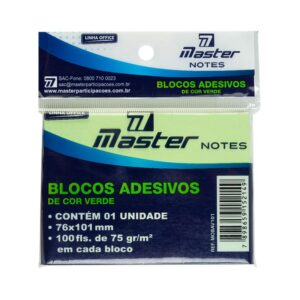 Bloco Adesivo 76X101 C/12 Verde Master R-MOBAV101