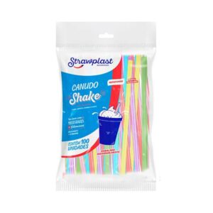 Canudo Shake M 8mm C/100 CX/20 Strawplast R-CS-328