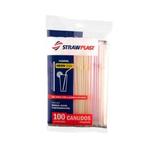 Canudo Flex M 6mm C/100 CX/30 Strawplast R-CS-312