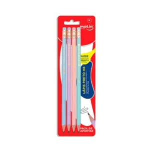 Lápis Preto Pastel Line BT/4 Molin R-13392
