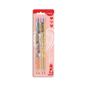 Lápis PT N°2 Love Flower C/Borr BT/4 Molin R-22841
