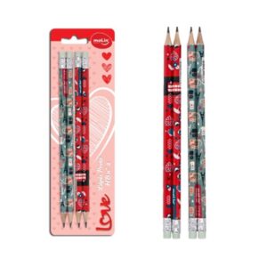 Lápis PT N°2 Love City C/Borr BT/4 Molin R-22843