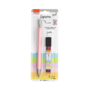Lapiseira 2.0mm +Tubo C/6 Rosa Pastel BRW R-LP2007