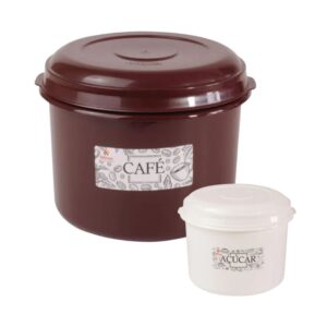 Conj 2 Potes Alto Médio Açucar/Café Nitron R-038/2