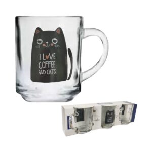 Caneca Vidro Decor. 245ml C/3Pçs Fratelli R-509328