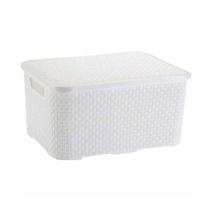 Cesto Organizador Rattan Br C/Tamp Nitron R-069/B