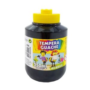 Tinta Guache 250ml Preto c/6 Acrilex R-520