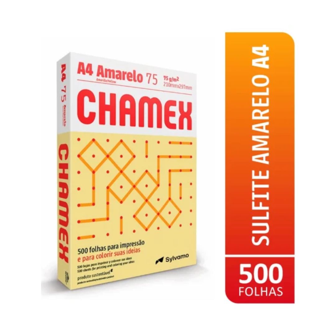 Papel A4 Chamex 75G 500Fls Amarelo R-241 - Imagem 3