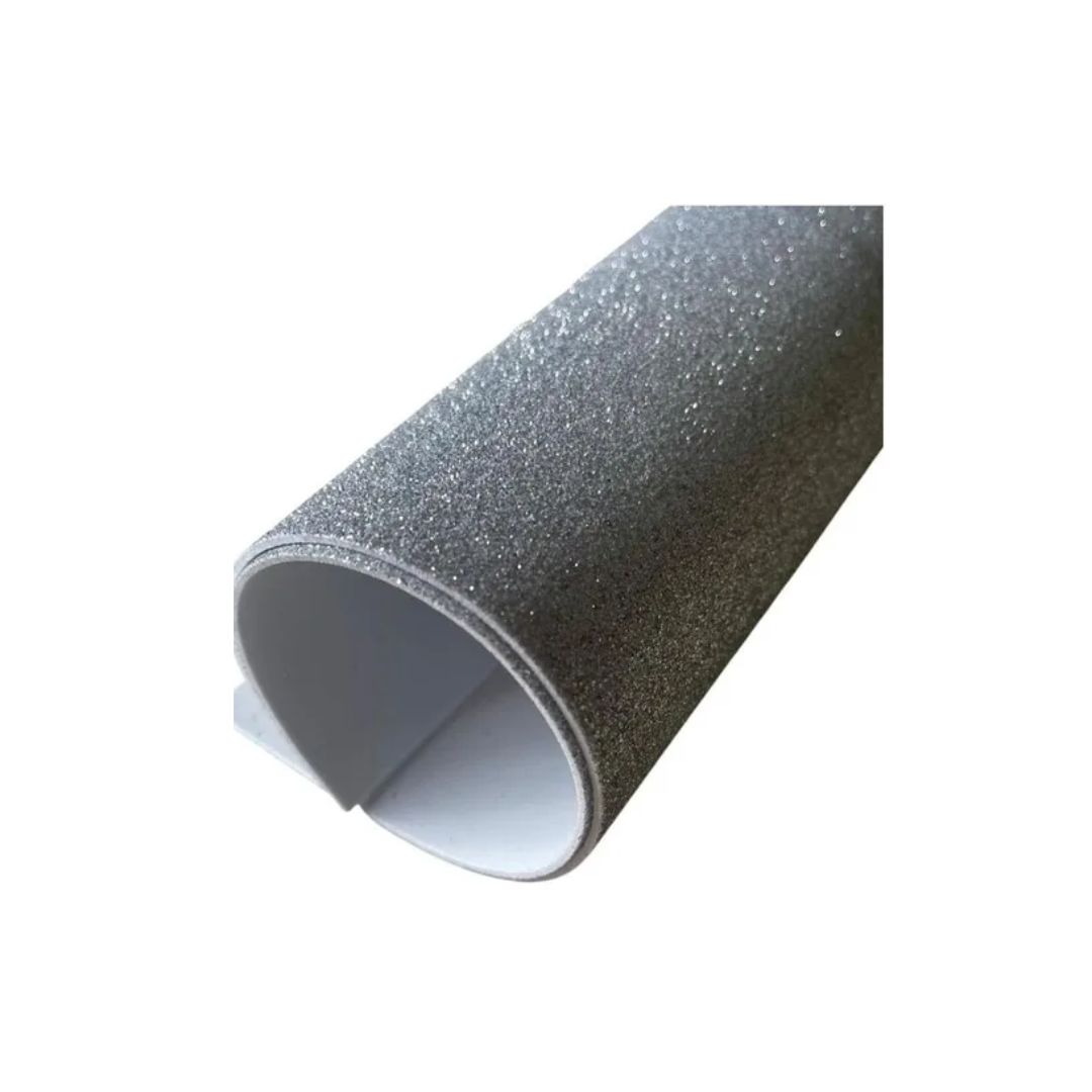 Papel Emborrachado Glitão Prata Pct c/5 - Imagem 2