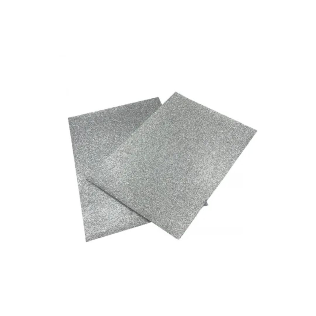 Papel Emborrachado Glitão Prata Pct c/5