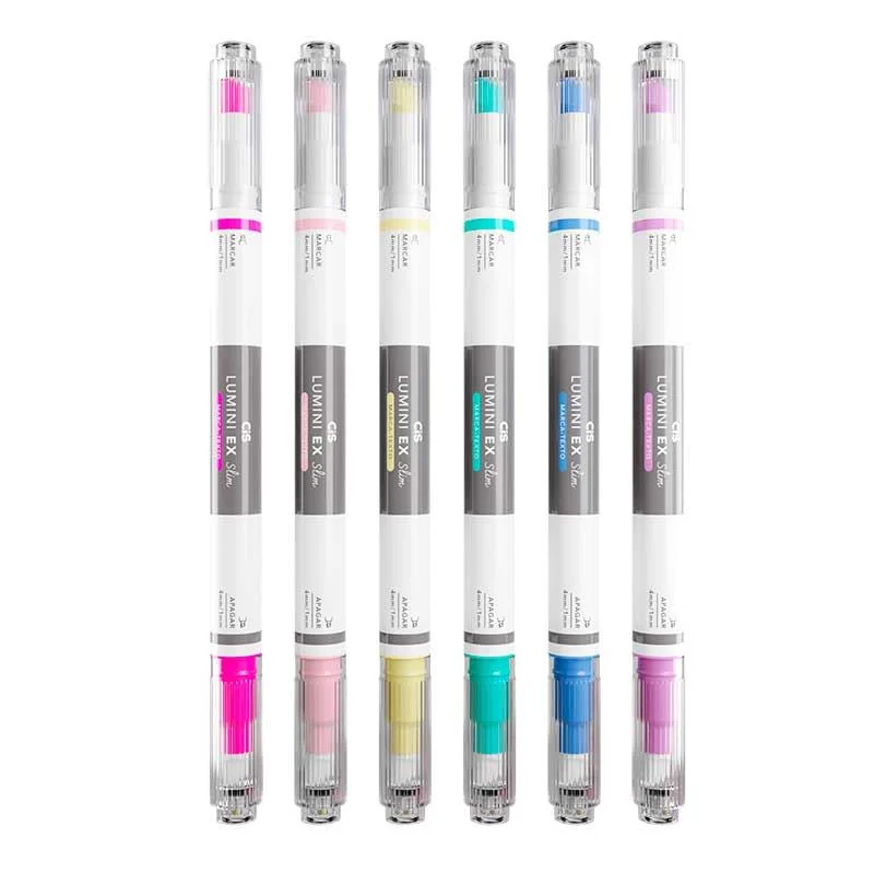 Caneta Marca Texto Lumini Ex Cis Marca/Apaga 2 Pontas C/24 - Imagem 2