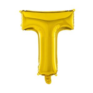 Balão Metalizado 16x40cm Dourado "T" R-8019