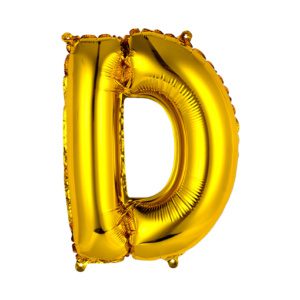 Balão Metalizado 16x40cm Dourado "D" R-8003
