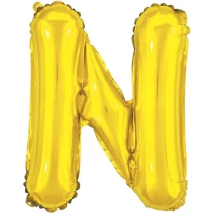 Balão Metalizado 16x40cm Dourado "N" R-8013