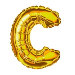 Balão Metalizado 16x40cm Dourado "C" R-8002