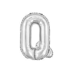 Balão Metalizado 16x40cm Prata "Q" R-8054