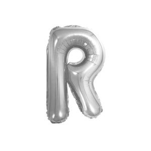 Balão Metalizado 16x40cm Prata "R" R-8055
