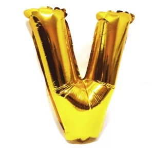 Balão Metalizado 16x40cm Dourado "V" R-8021