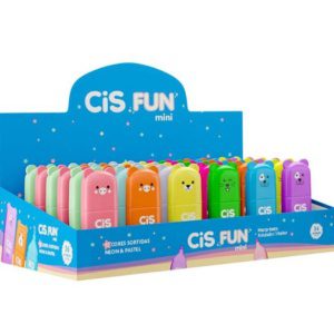 Caneta Marca Texto Cis Fun Mini 12 Cores Neon e Pastel C/36 Unidades