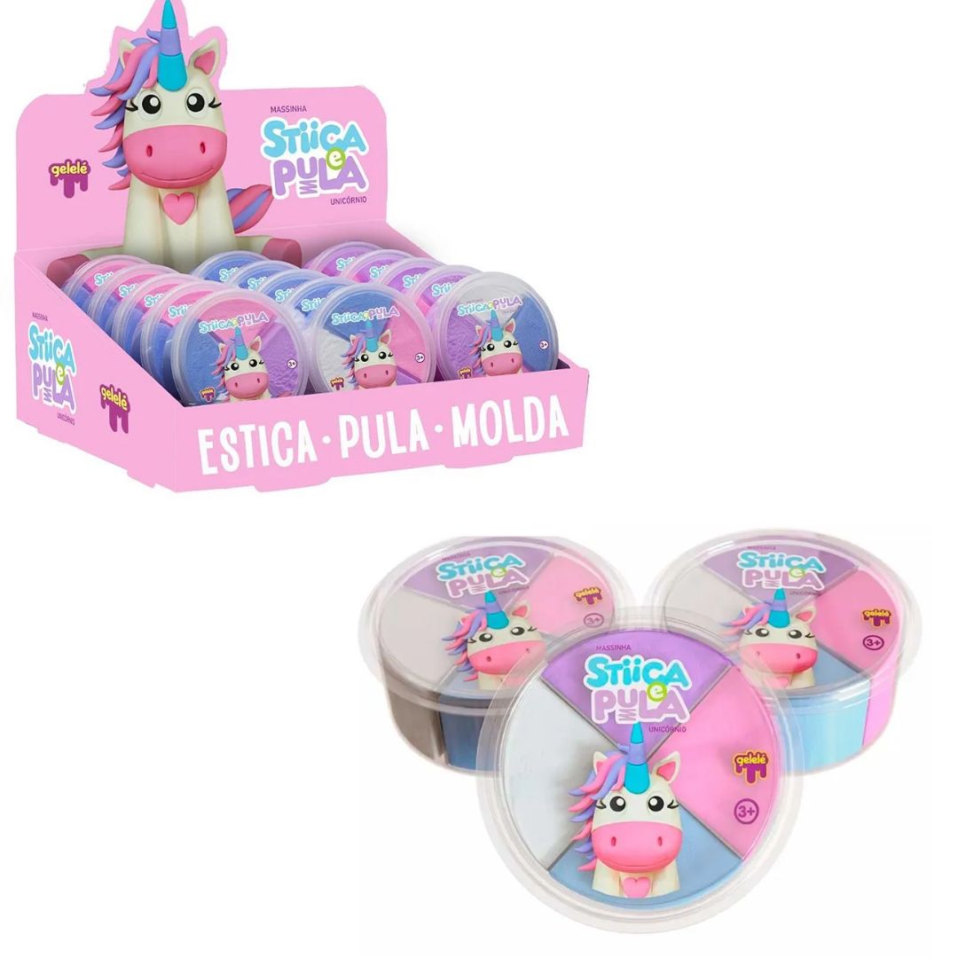 Brinq. Doce Massinha Unicórnio Stica/Pula(DP/15)