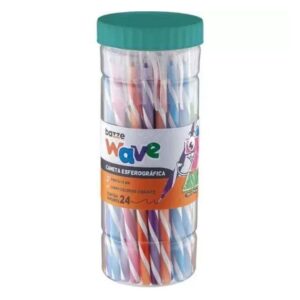 Caneta Esf. Wave Colorida 1.0 Bazze C/24 R-653358