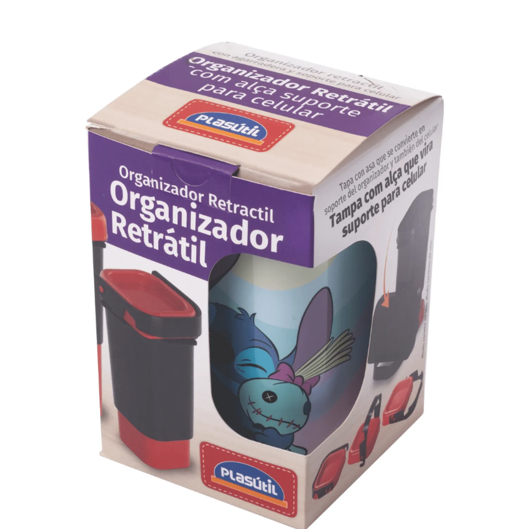 Organiz Retratil + Porta Celular Stitch Plas17534 - Imagem 2