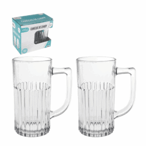 Caneca de vidro Chopp Atlas C/2pçs Zein-8579