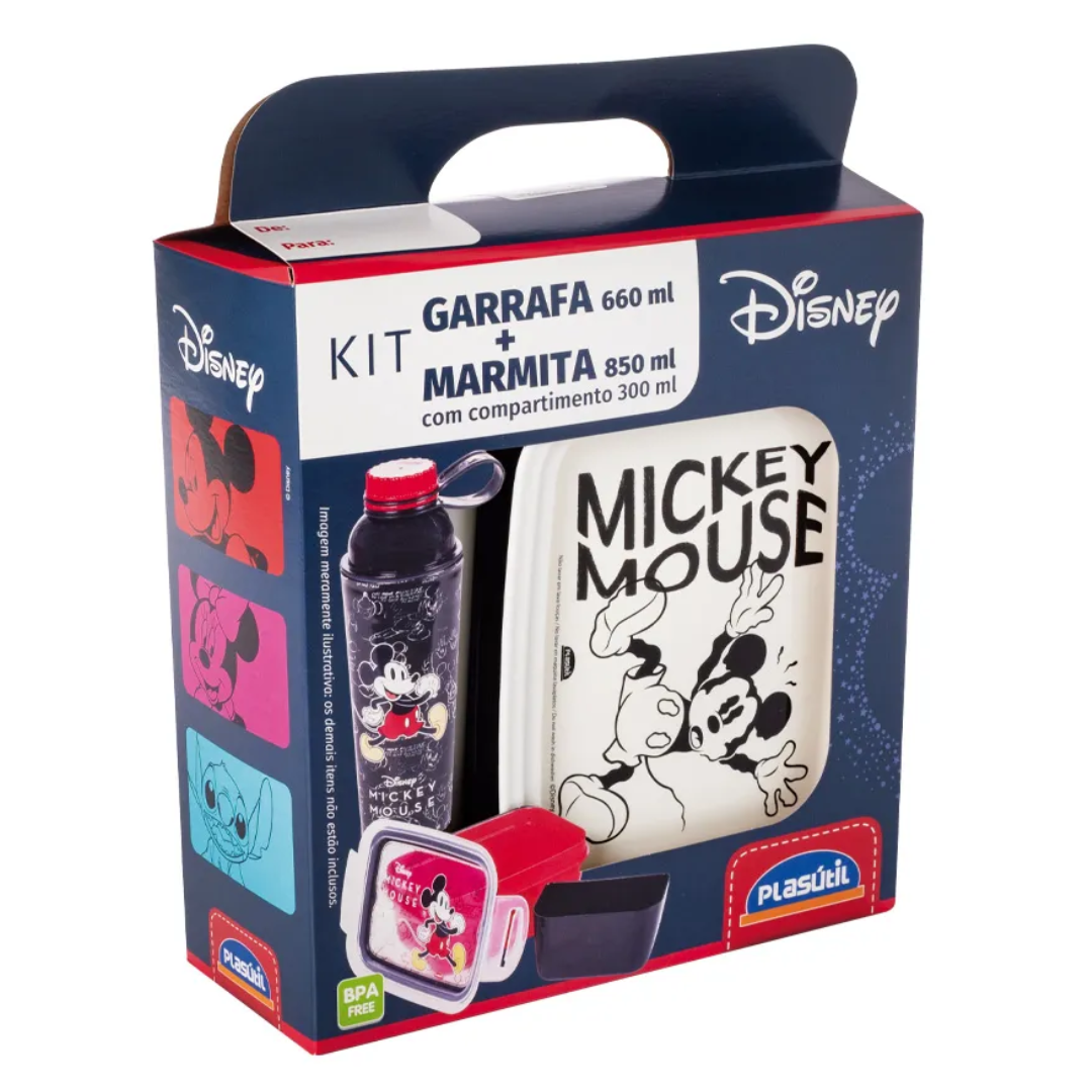 Kit Garrafa+ Marmita Mickey Plasutil R-15635 - Imagem 3