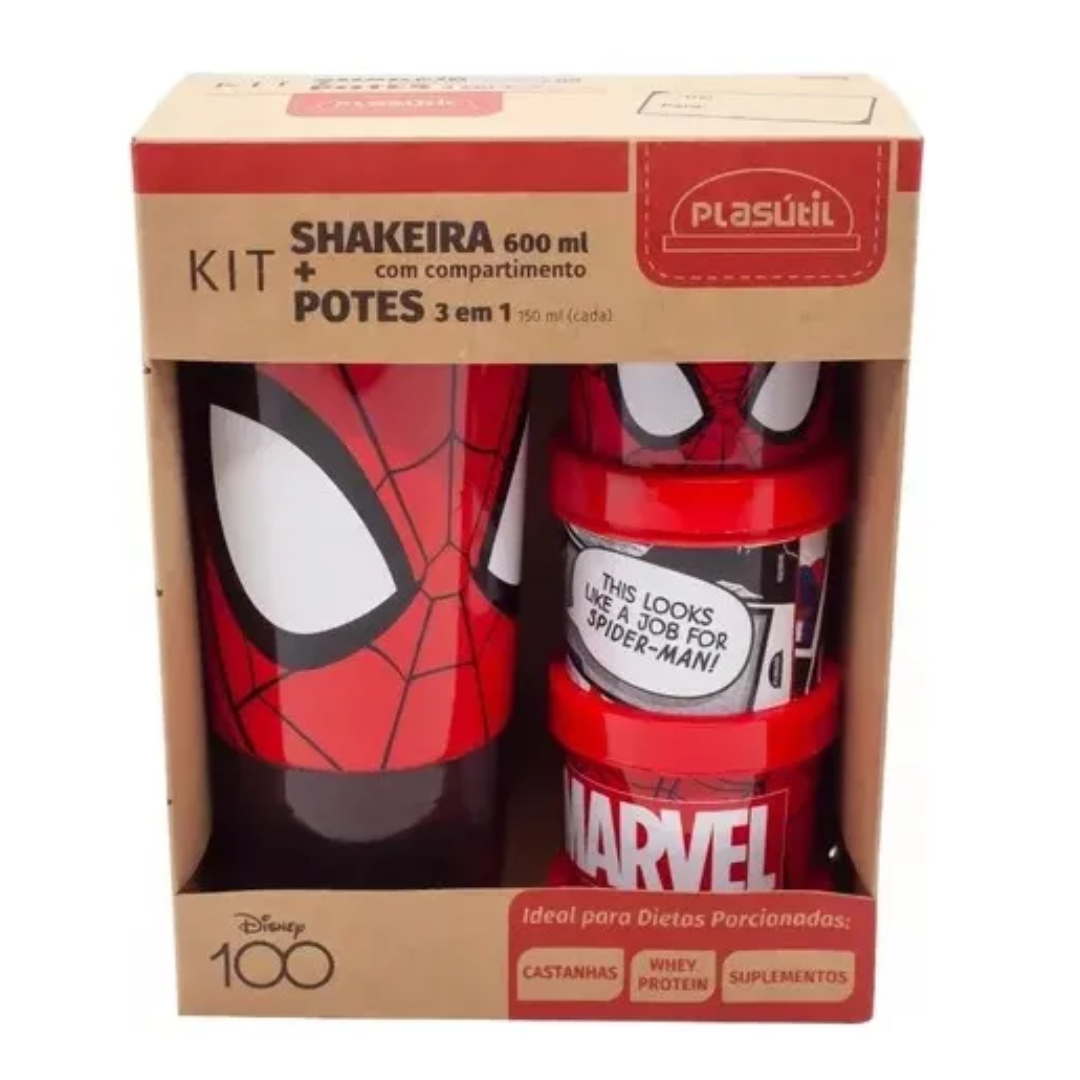 Kit Shakeira+3 Potes Homem Aranha Plasutil R-15630 - Imagem 3