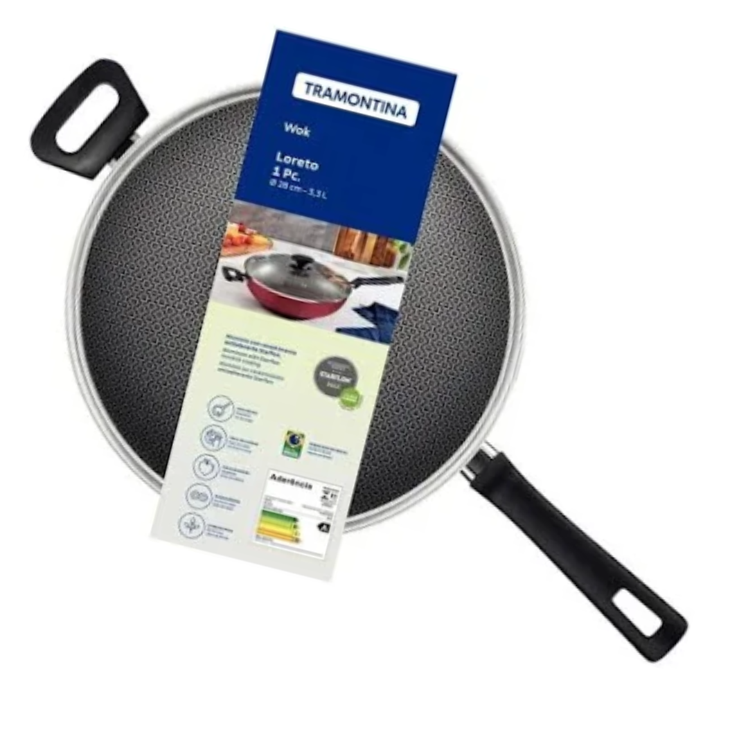 Panela Wok Alum C/T 28cm 3,3L Loreto VM Tramontina - Imagem 3