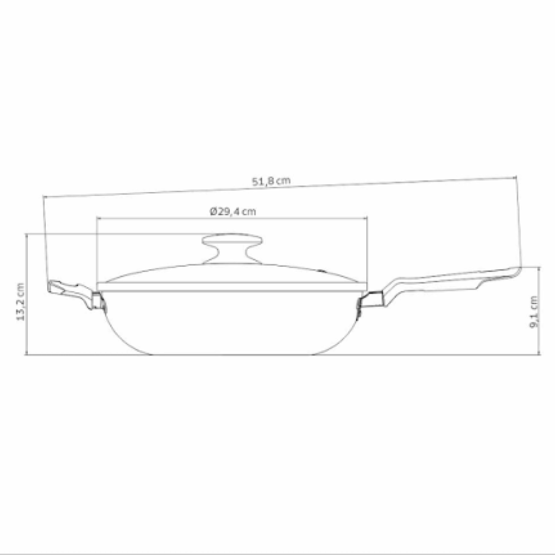 Panela Wok Alum C/T 28cm 3,3L Loreto VM Tramontina - Imagem 2