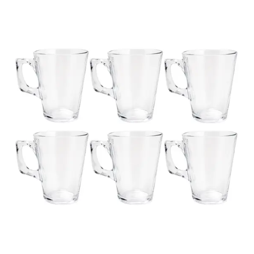 Caneca De Vidro Transp. 130ml C/6pç Best Kaza5101