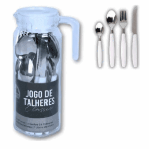 Jogo Talher 24pçs Inox BC+ Jarra Vidro LT-23227