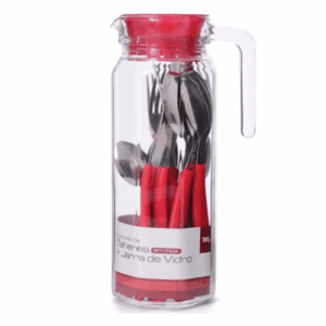 Jogo Talher 24pçs Inox VM + Jarra Vidro LT-24050