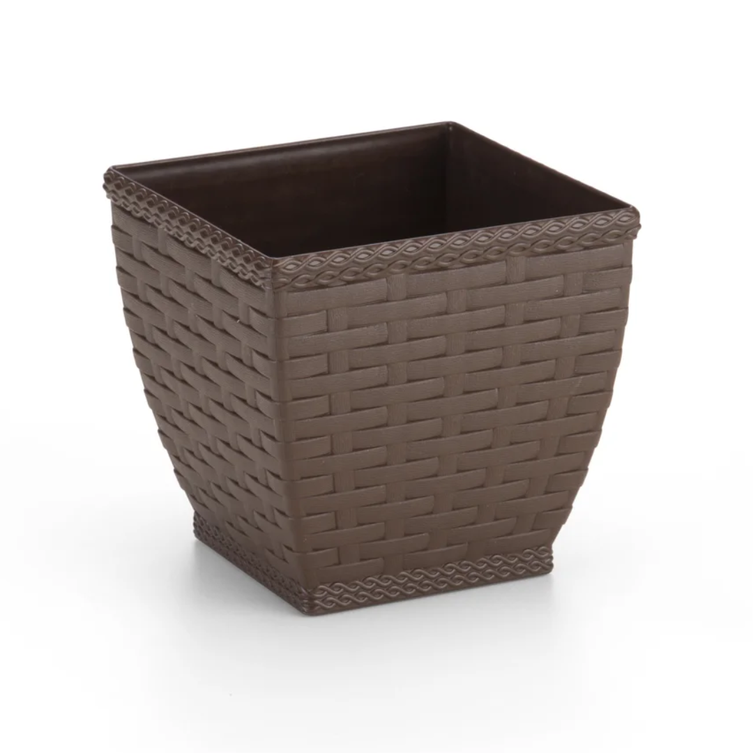Vaso Cachepo Quad 13,1L Coffe Injeplastec 646