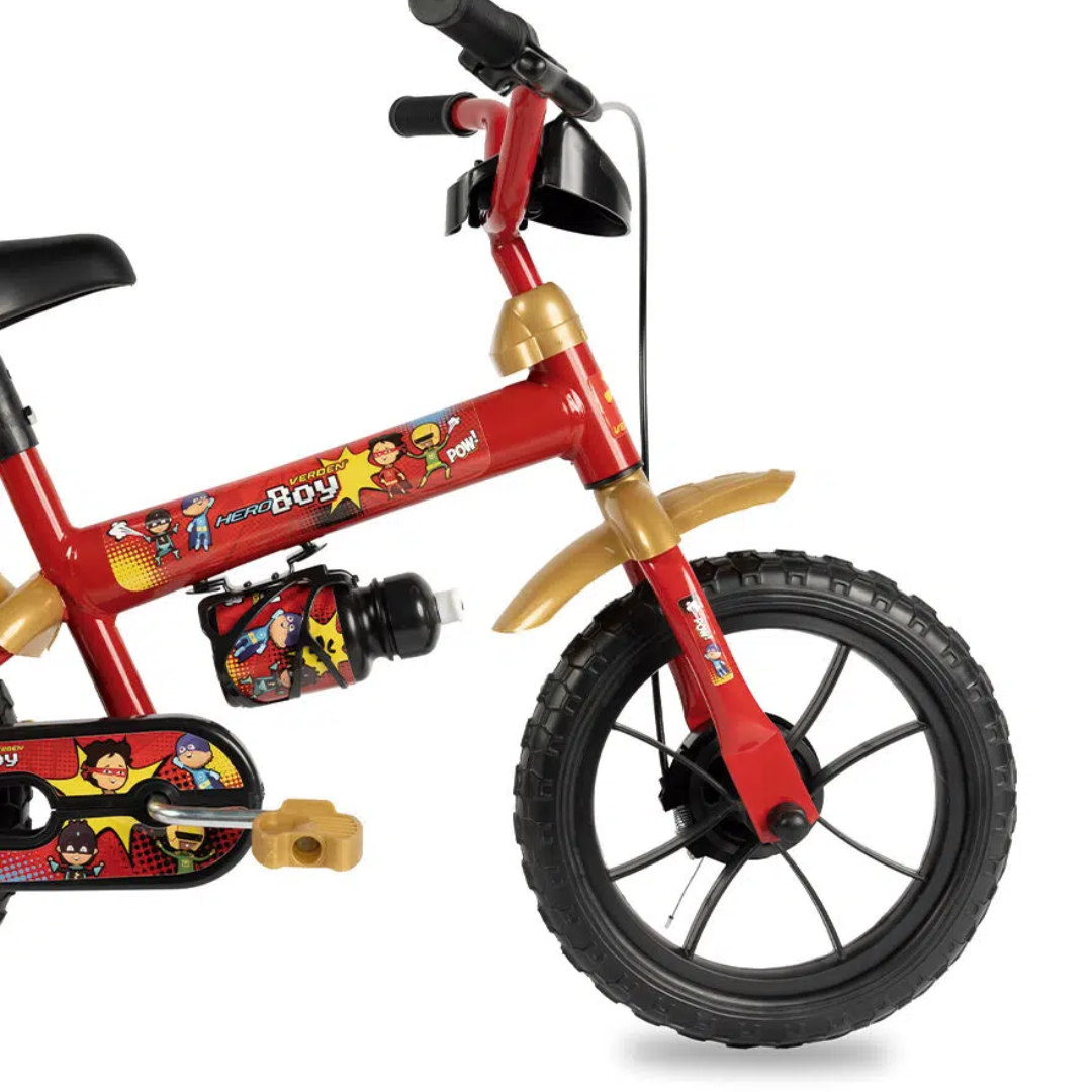 Bicicleta Hero Boy VM/Dourado Aro12 Verden R-10500 - Imagem 3