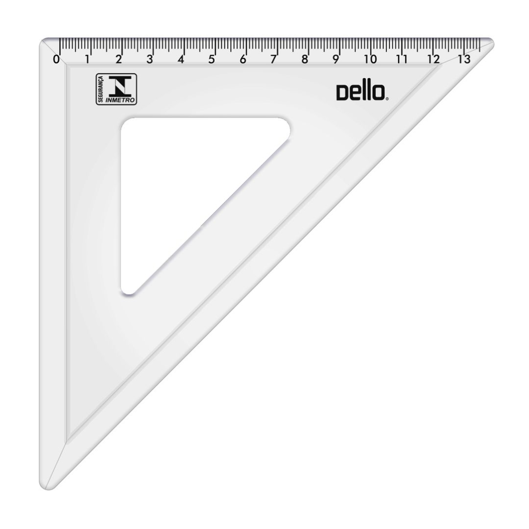 Esquadro 45° Cristal 13cm Dello R-8120. H.0200 - Imagem 2