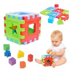 Brinq. Cubo Educativo Encaixe  C/12pçs GGB R-479